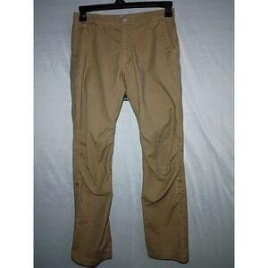 LIVSN Flex Canvas Pants Mens 29x30 Brown Roll Tab Ankle Hiking Outdoor Organic